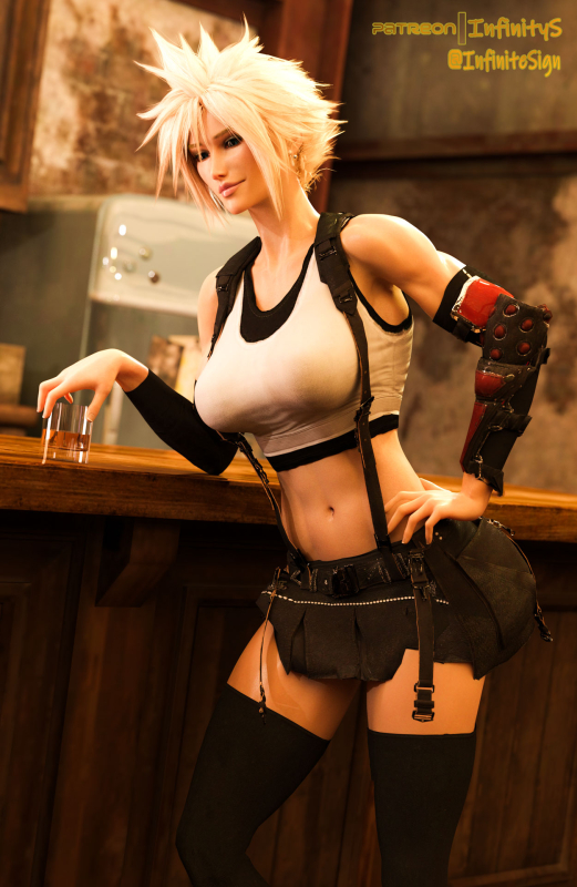 cloud strife,cloudette strife,tifa lockhart (cosplay)