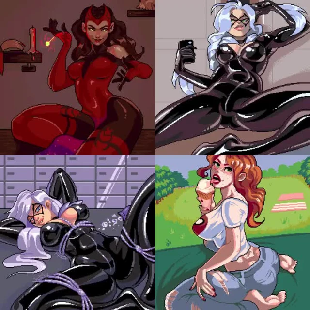 black cat (marvel),felicia hardy,mary jane watson,scarlet witch,wanda maximoff