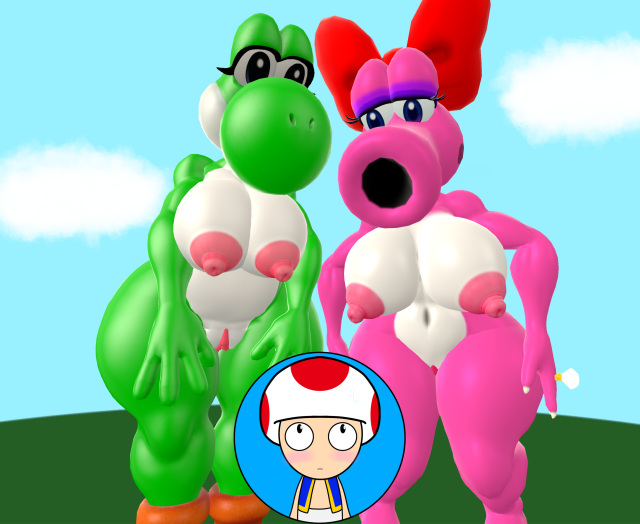 birdo,toad (mario),yoshi