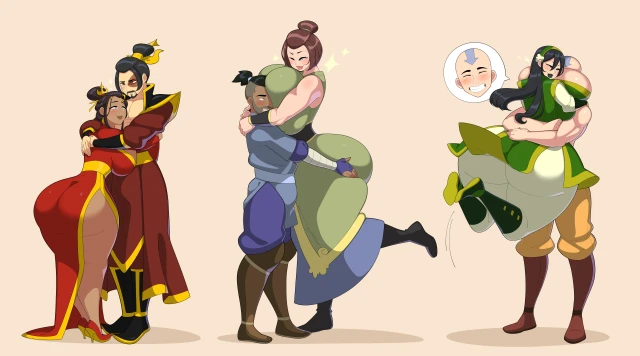 aang,katara,sokka,suki,the avatar,toph bei fong,zuko