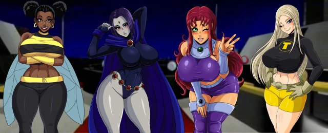 bumblebee (dc),karen beecher,koriand'r,rachel roth,raven (dc),starfire,tamaranean,tara markov,terra (dc)