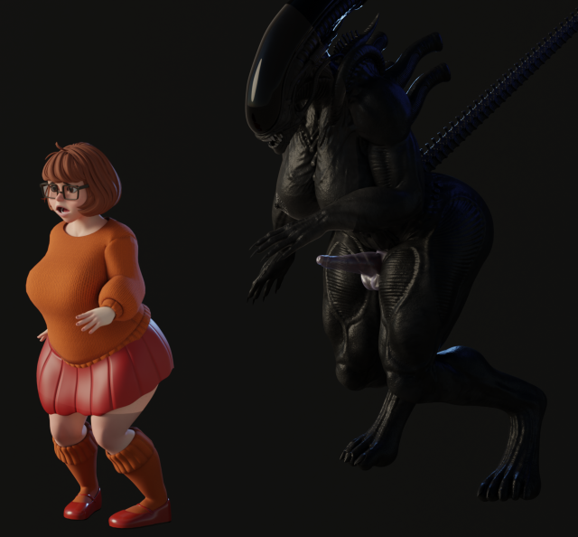 velma dinkley,velma dinkley (mystery incorporated),xenomorph,xenomorph queen