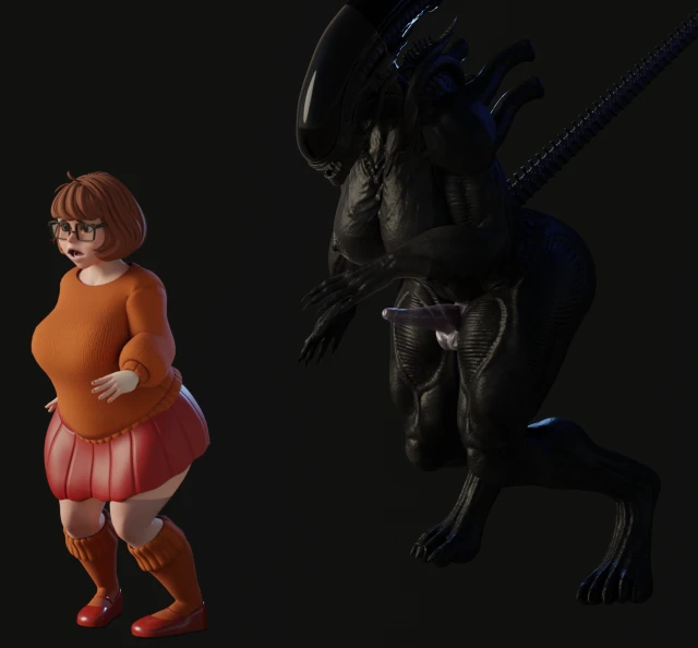velma dinkley,velma dinkley (mystery incorporated),xenomorph,xenomorph queen