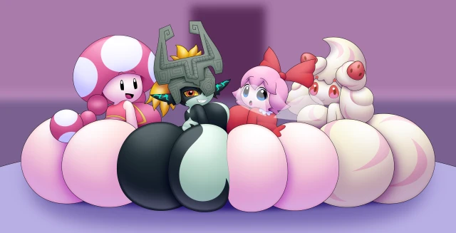 alcremie,midna,pokémon (species),ribbon (kirby),toadette