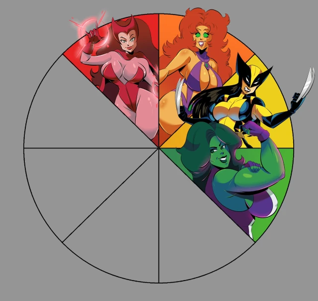 koriand'r,scarlet witch,she-hulk,starfire,tamaranean,wanda maximoff,wolverine (x-23)