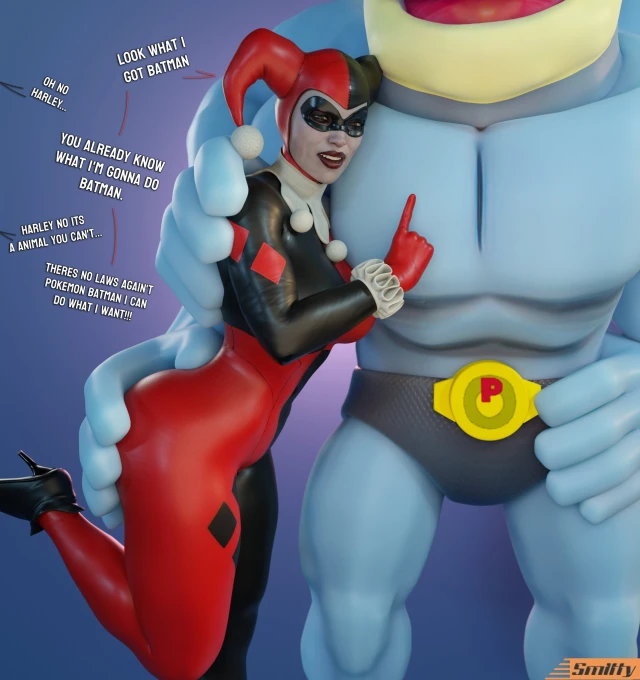 harleen quinzel,harley quinn,harley quinn (classic),machamp,pokemon (species)