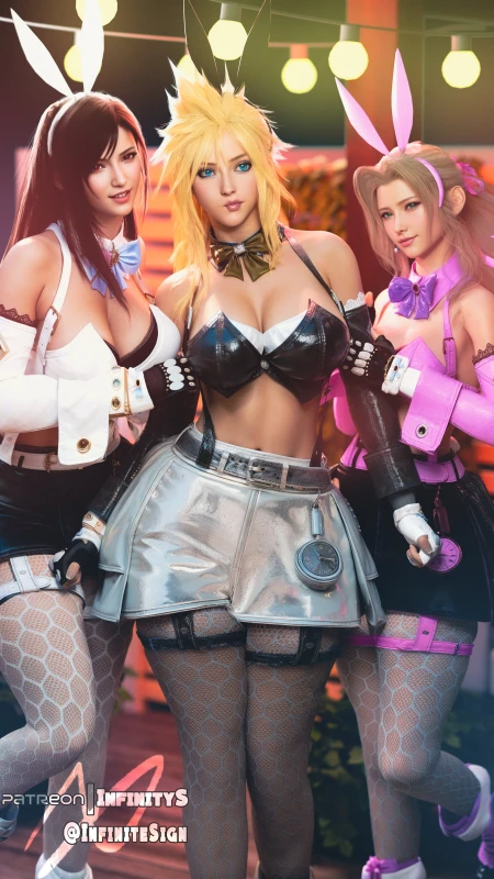 aerith gainsborough,cloud strife,cloudette strife,tifa lockhart