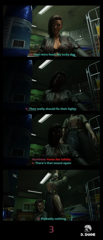 huntress (dead by daylight),v (cyberpunk 2077),valerie (cyberpunk 2077)