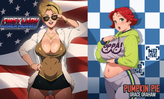 first lady (crisisbeat),grace graham,karen morris,original character,original characters,pumpkin pie grace