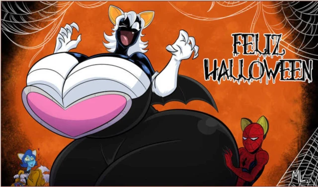peter parker,relle,rouge the bat (cosplay),she-venom,she-venom (ameizing lewds),spider-man,venom,venom (marvel)
