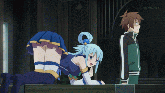 aqua (konosuba)+satou kazuma